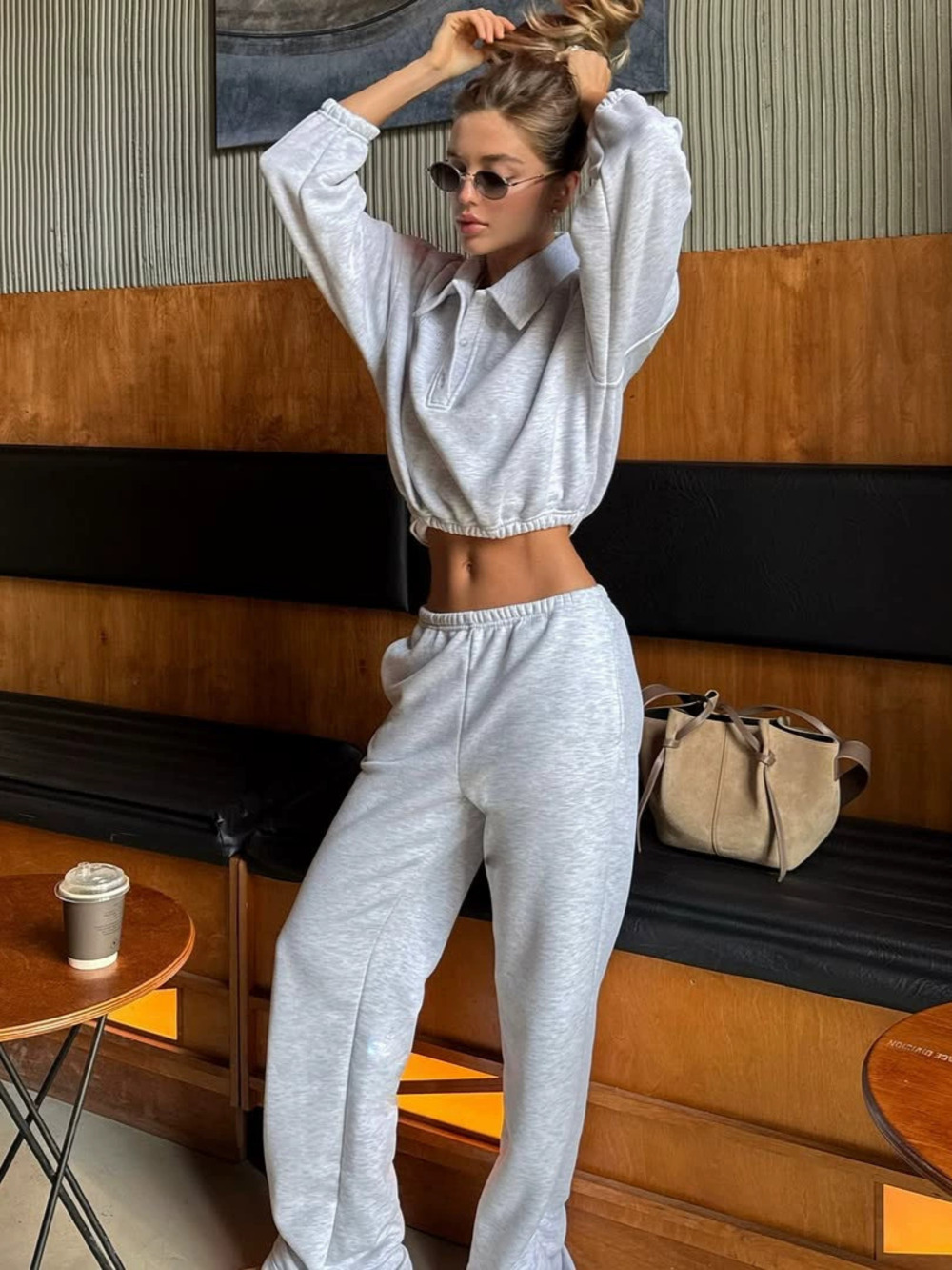 Zara Casual Autumn Street Long Sleeve Hoodie and Pants Set
